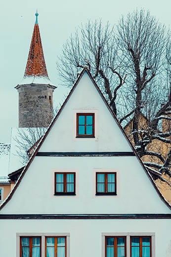 Roof tops covered with snow